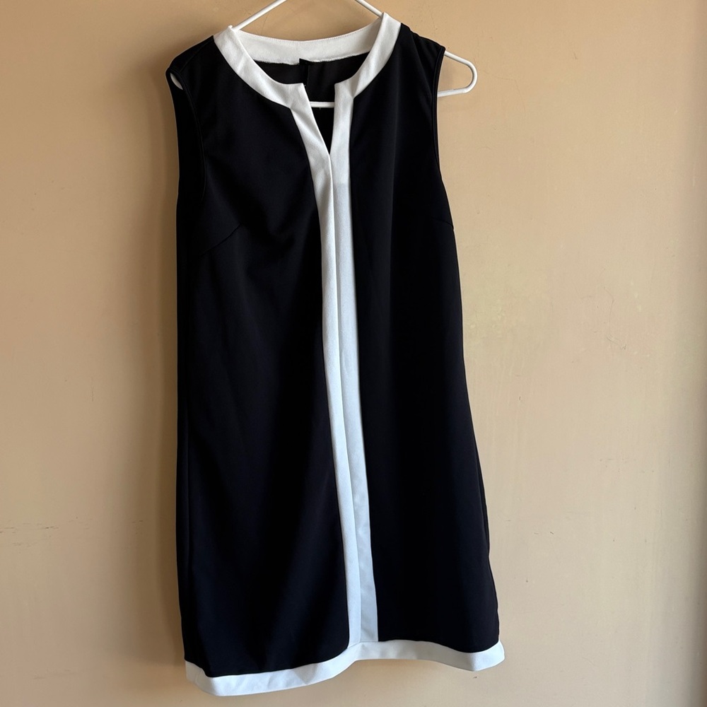 Stylish Black and White Sleeveless Dress